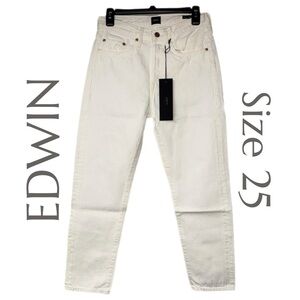 EDWIN - Hana Classic Straight Crop Jeans - White Noise - Size 25 - Made in USA
